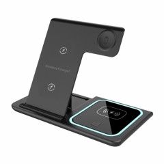 Беспроводное зарядное устройство 3 в 1 Qwerty Fast Charging Station Qi Stand Foldable 3 In 1 Wireless Charger