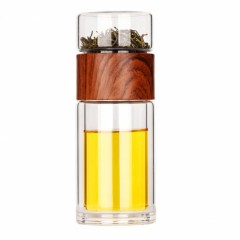 Чайная бутылка с двойным стеклом ситечком Qwerty Muggs (TB047)