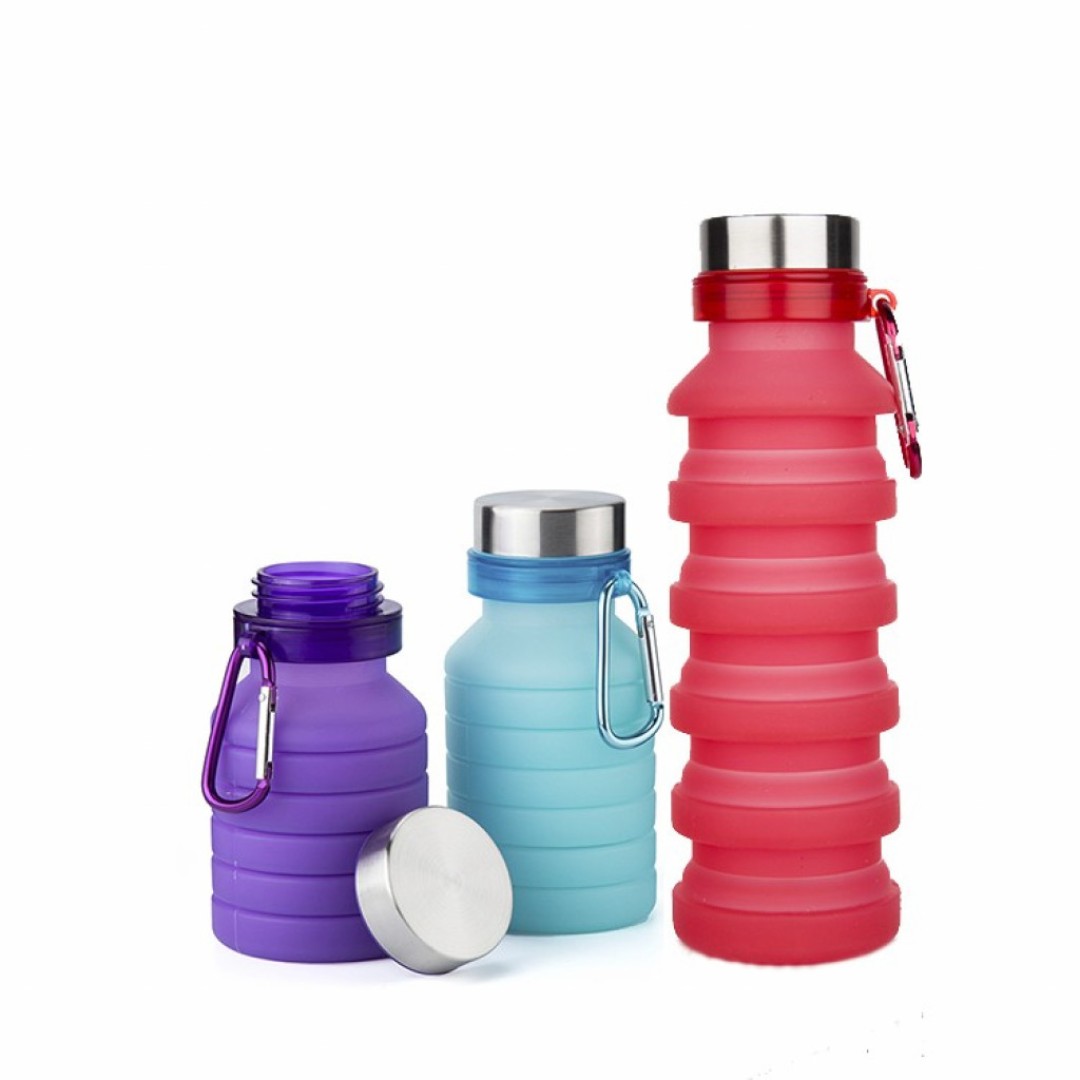 Силиконовая складная бутылка для воды 500 мл Qwerty