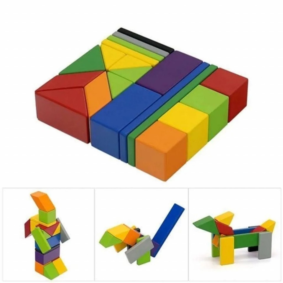Магнитный деревянный конструктор Xiaomi Mitu Child Magnetic Building Blocks Multicolor (MTJM01MT)