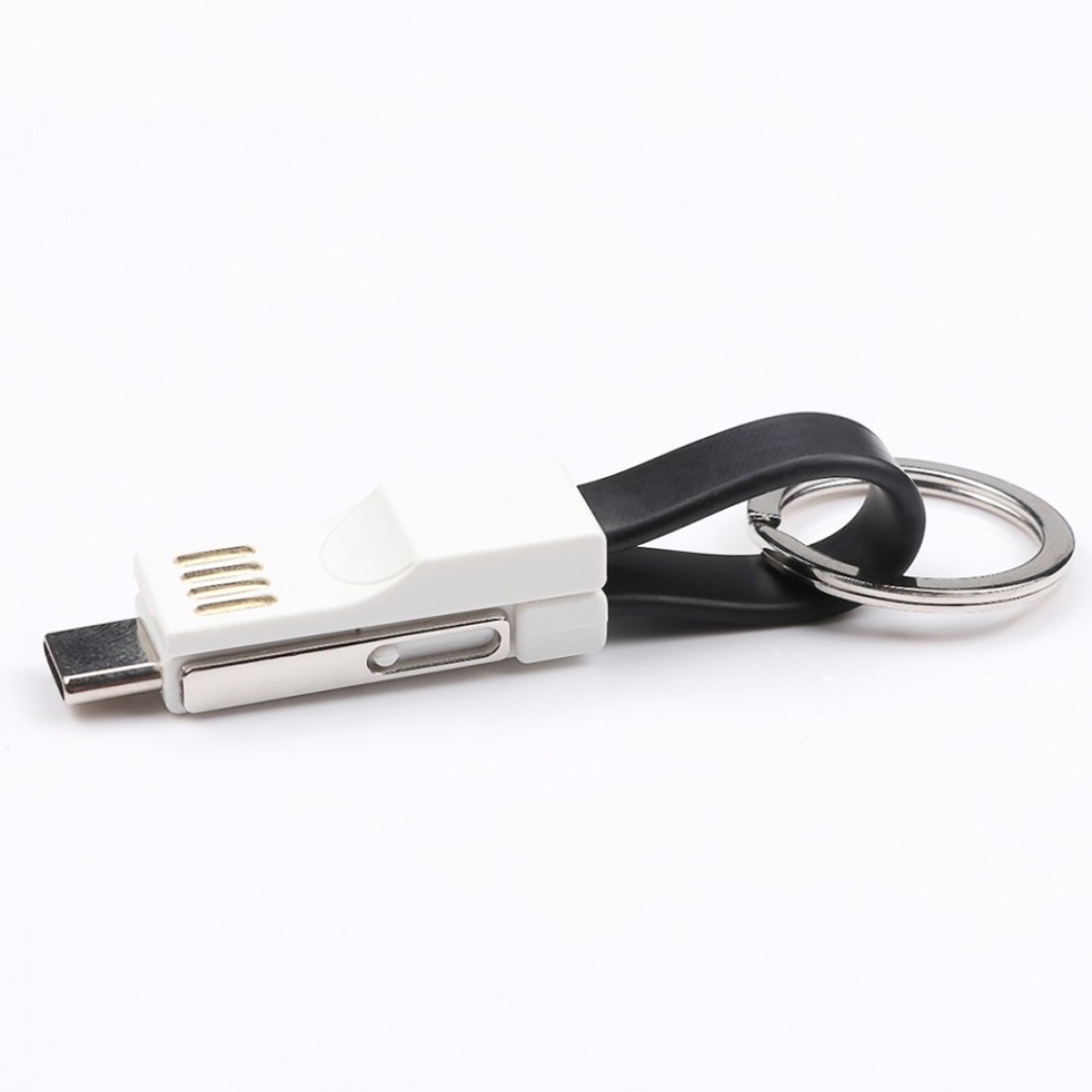 Мини брелок AKENSE 3 в 1 USB кабель Micro Type C