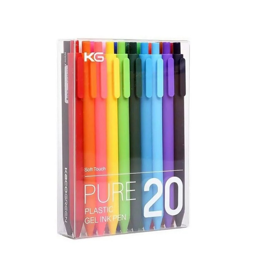 Набор гелевых ручек Xiaomi KACO Pure Plastic Gel Ink Pen 20 шт цветные (K1015)