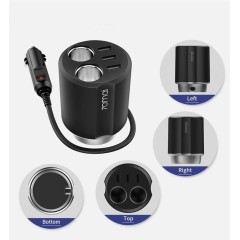 Автомобильный прикуриватель 3 в 1 Xiaomi 70mai Car Cigarette Lighter (CC04)