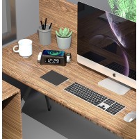 Беспроводное зарядное устройство 4 в 1 с будильником Bonola 15 Вт Qi