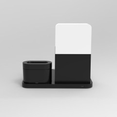 Беспроводное зарядное устройство 3 в 1 с будильником Qwerty Qi Wireless Charger для iPhone, iWatch и AirPods