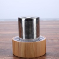 Чайная бутылка с двойным стеклом, ситечком, две крышки Qwerty Bamboo (TGB04)