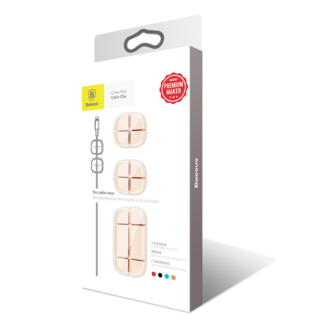 Держатель для проводов Baseus Cross Peas Cable Clip (ACTDJ-01)