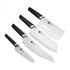 Набор стальных ножей Xiaomi Huo Hou Composite Steel Kitchen Knife Set (4 ножа + подставка) (HU0033)