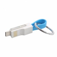 Мини брелок AKENSE 3 в 1 USB кабель Micro Type C