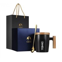 Керамическая кружка Xiaomi Tomic Ceramic Cup With Bamboo Cover And Wooden Handle