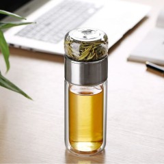 Чайная бутылка с двойным стеклом ситечком Qwerty Tea Bottle With Double Glass