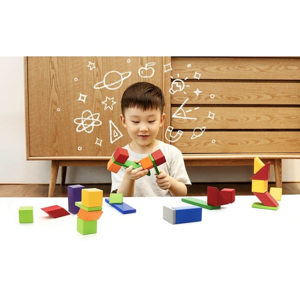Магнитный деревянный конструктор Xiaomi Mitu Child Magnetic Building Blocks Multicolor (MTJM01MT)