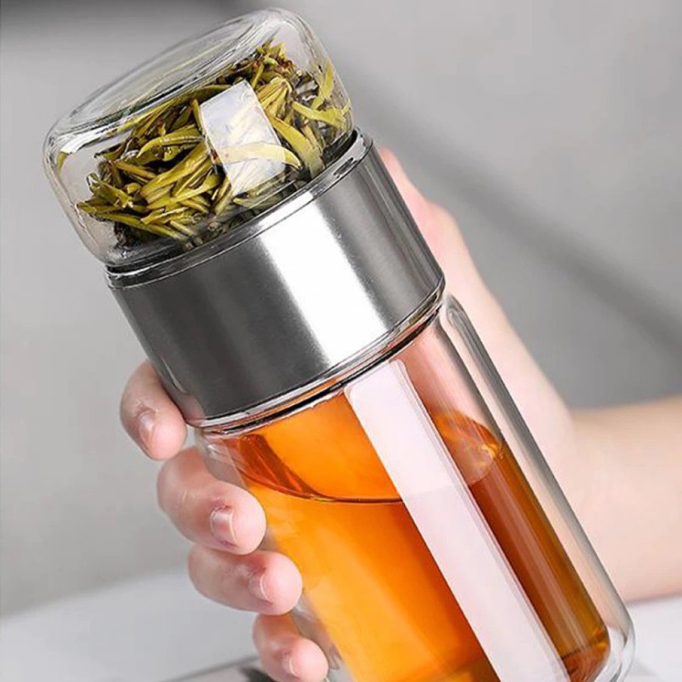 Чайная бутылка с двойным стеклом ситечком Qwerty Tea Bottle With Double Glass