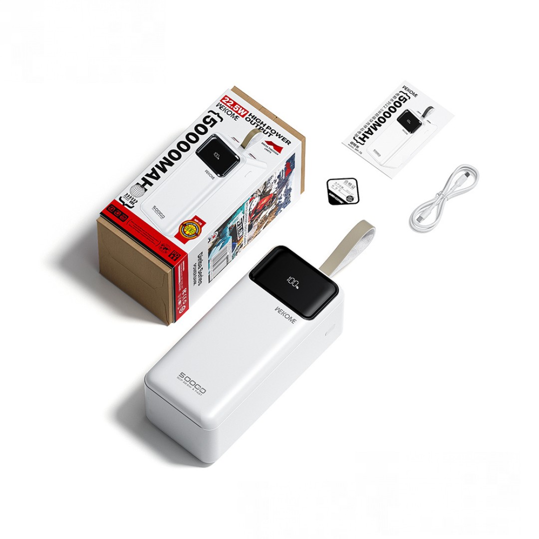 Внешний аккумулятор WEKOME Power Bank 50000mAh 22.5W (WP-75)