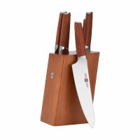 Набор кухонных ножей Xiaomi Huo Hou Molybdenum Vanadium Steel Kitchen Knife Set (5 ножей + подставка) (HU0158)