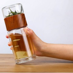 Чайная бутылка с двойным стеклом ситечком Qwerty Muggs (TB047)