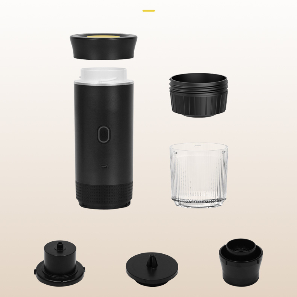 Портативная кофемашина Espresso KF-JN-02  с поддержкой капсул и молотого кофе, 20 бар, 2500 мАч*3, серый