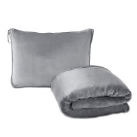 Дорожное одеяло - подушка, портативное, 2-в-1, Comfort, цвет серый