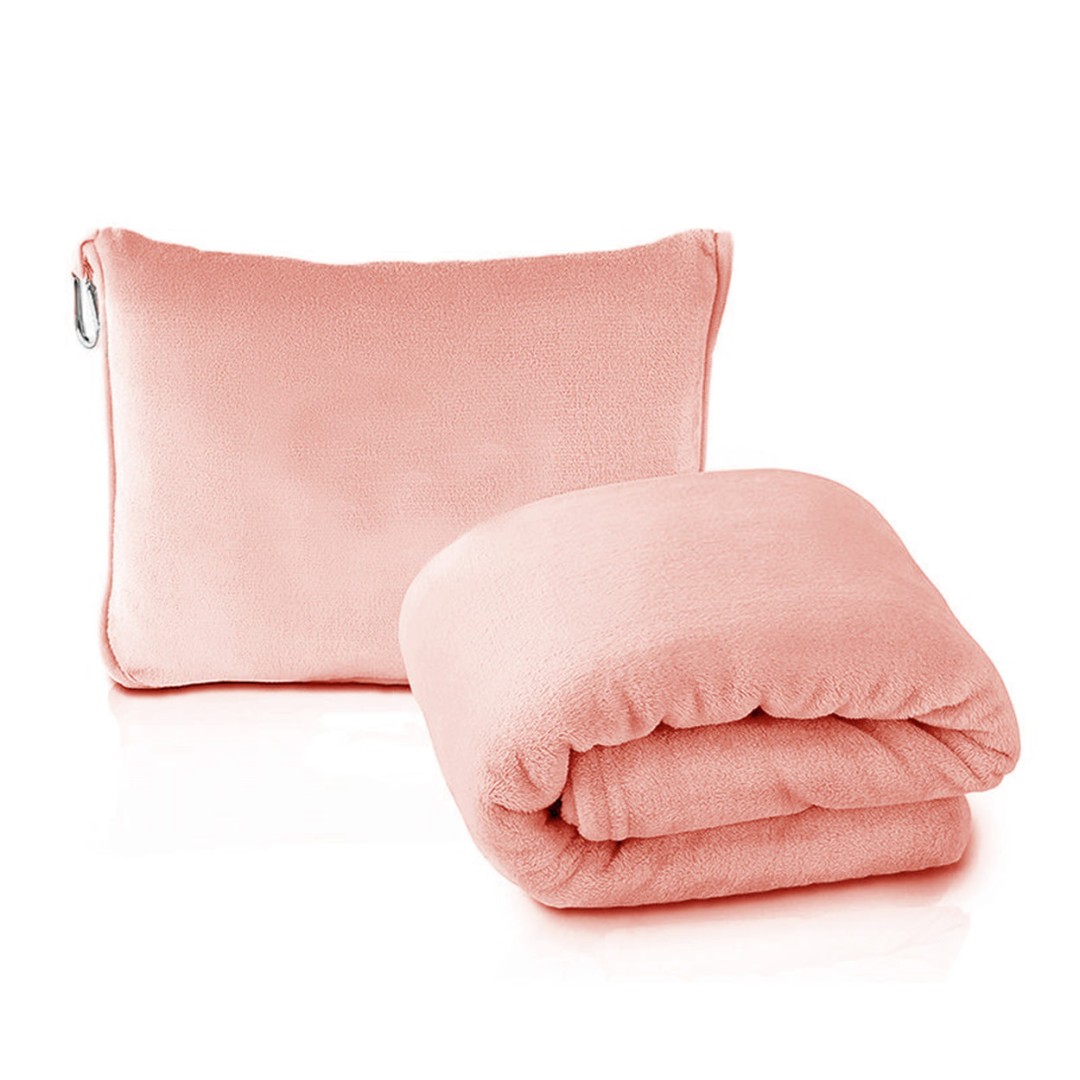 Дорожное одеяло - подушка, портативное, 2-в-1, Comfort,  цвет нежный розовый