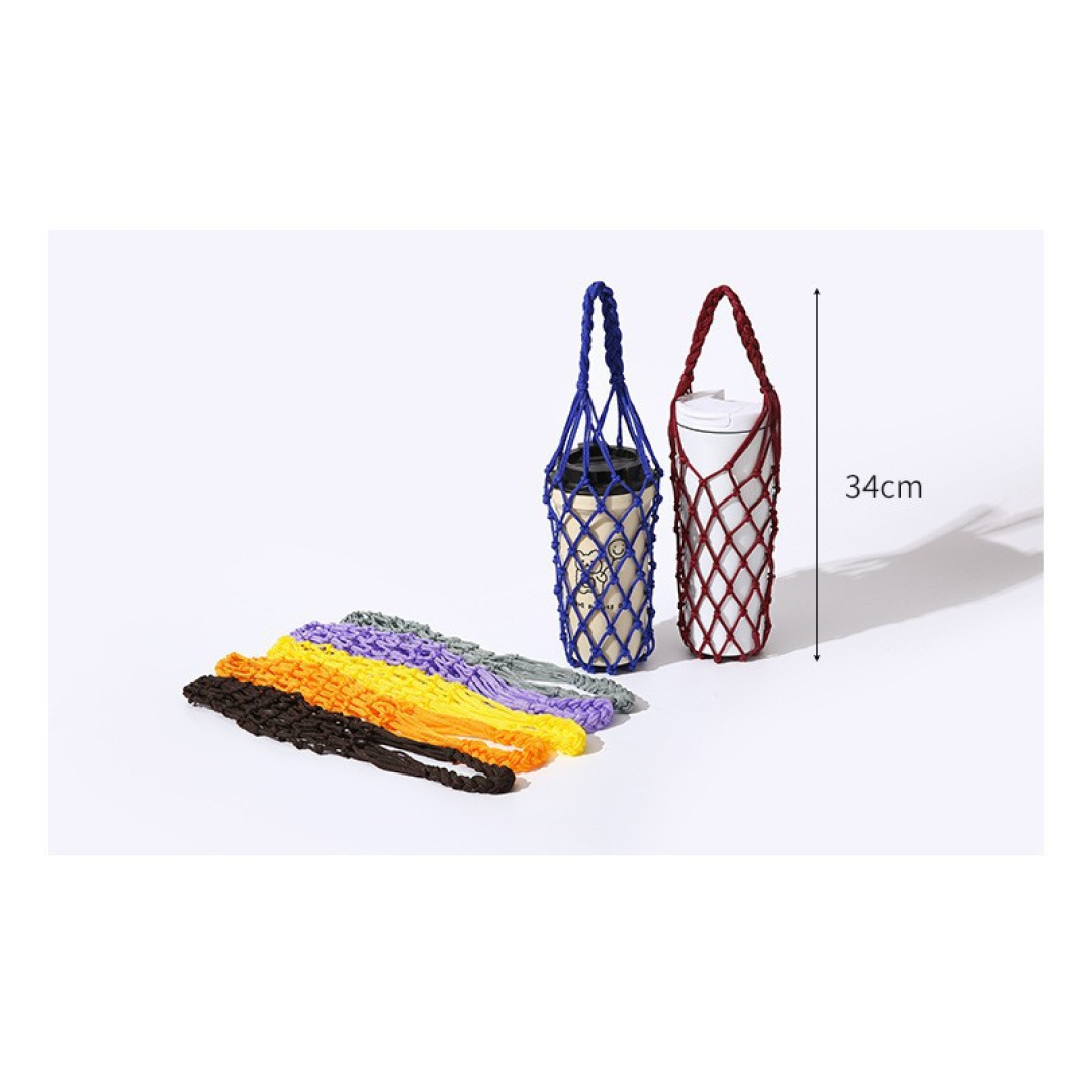 Сетчатая сумка-чехол для переноски термокружек, сиреневый