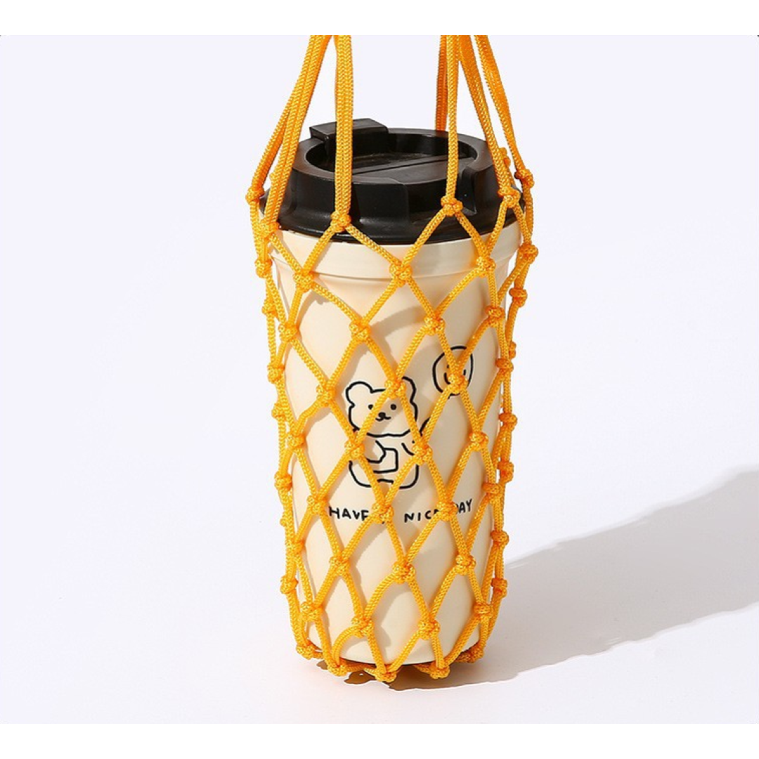 Сетчатая сумка-чехол для переноски термокружек, сиреневый