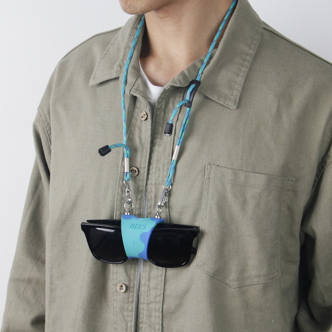 Держатель для очков на шнурке, универсальный, голубой