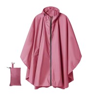 Дождевик ‑пончо, на молнии, розовый