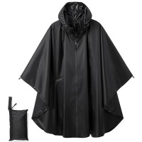 Дождевик ‑пончо, на молнии, черный