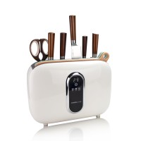 Набор для кухни (стерилизатор-подставка для ножей, 4 ножа, точилка для ножей, ножницы и 3 разделочные доски), матовый белый