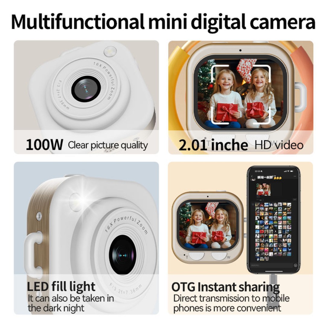 Q16 MINICAMERA цифровая мини-камера с экраном 2,01 дюймов, 100W HD pixels, 750 мАч, белый