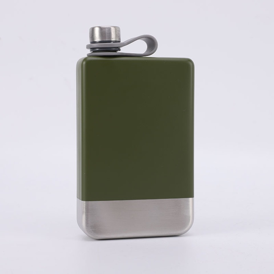Фляжка для вина и других напитков Todenny stainless steel spray paint wine pot (TOP-F09), 260 мл, хаки