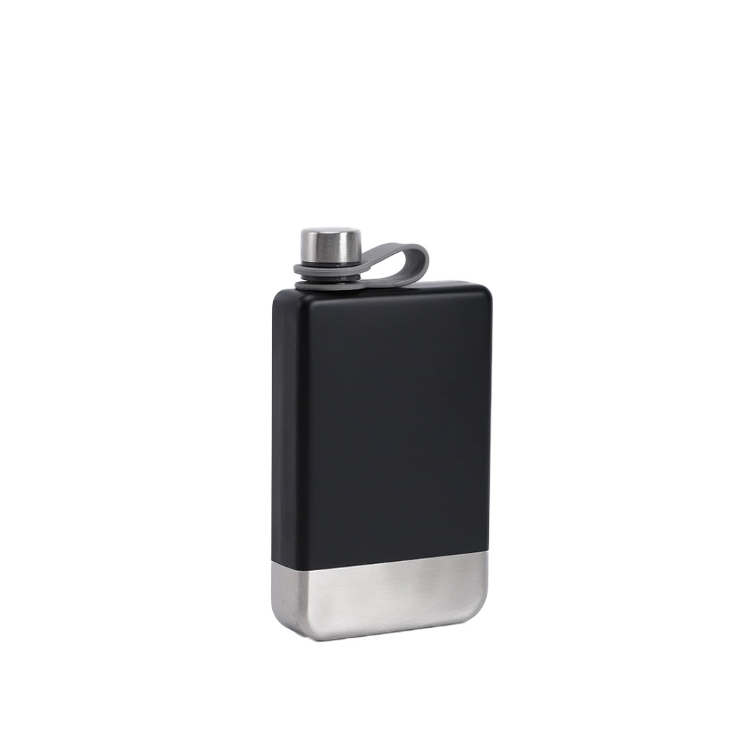 Фляжка для вина и других напитков Todenny stainless steel spray paint wine pot (TOP-F09), 260 мл, черный