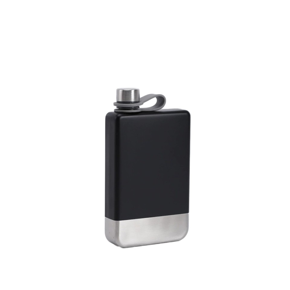Фляжка для вина и других напитков Todenny stainless steel spray paint wine pot (TOP-F09), 260 мл, черный