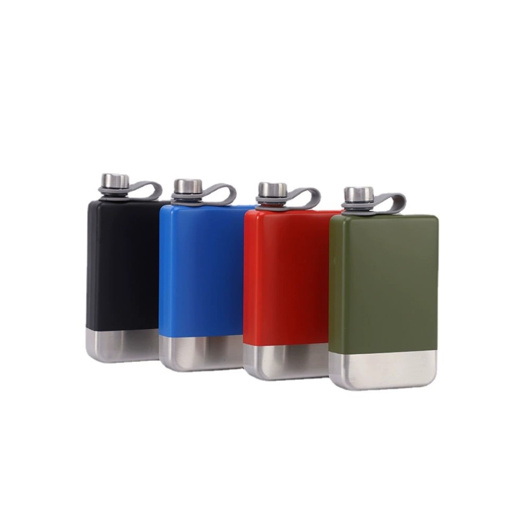 Фляжка для вина и других напитков Todenny stainless steel spray paint wine pot (TOP-F09), 260 мл, черный