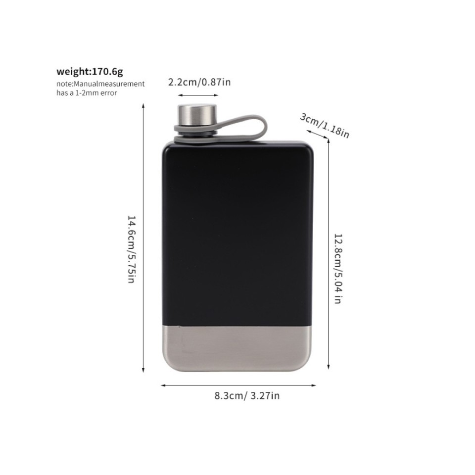 Фляжка для вина и других напитков Todenny stainless steel spray paint wine pot (TOP-F09), 260 мл, черный