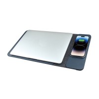 Чехол-вкладыш для ноутбука/планшета 14 дюймов,  с беспроводной зарядкой, многофункциональный, коричневый