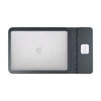 Чехол-вкладыш для ноутбука/планшета 14 дюймов,  с беспроводной зарядкой, многофункциональный, коричневый