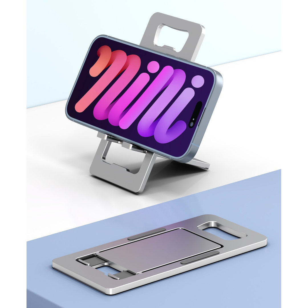 Складной держатель для мобильного телефона из алюминиевого сплава с открывалкой для бутылок, портативный, розовый