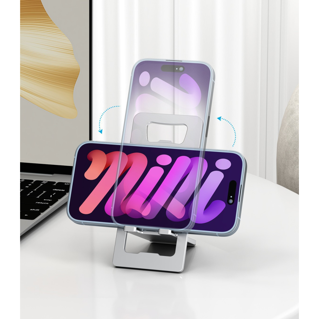 Складной держатель для мобильного телефона из алюминиевого сплава с открывалкой для бутылок, портативный, розовый