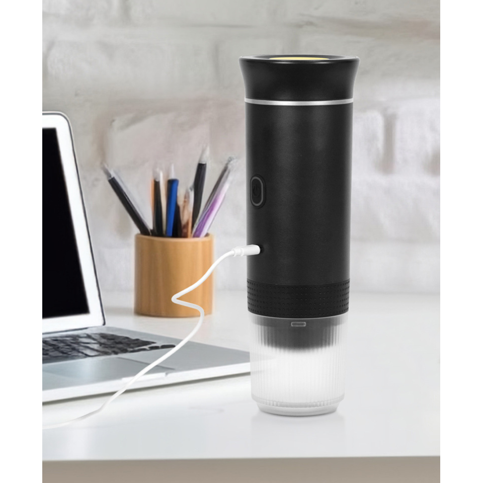 Портативная кофемашина Espresso KF-JN-02  с поддержкой капсул и молотого кофе, 20 бар, 2500 мАч*3, серый