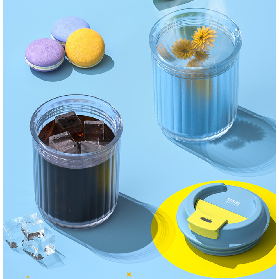 Стакан из тритана, портативный, 360 мл, Hals, Candy, мятный синий