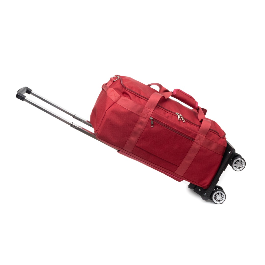Дорожная сумка – органайзер, многофункциональная,  20–35 литров, бордовый +колесная база (4 колеса)