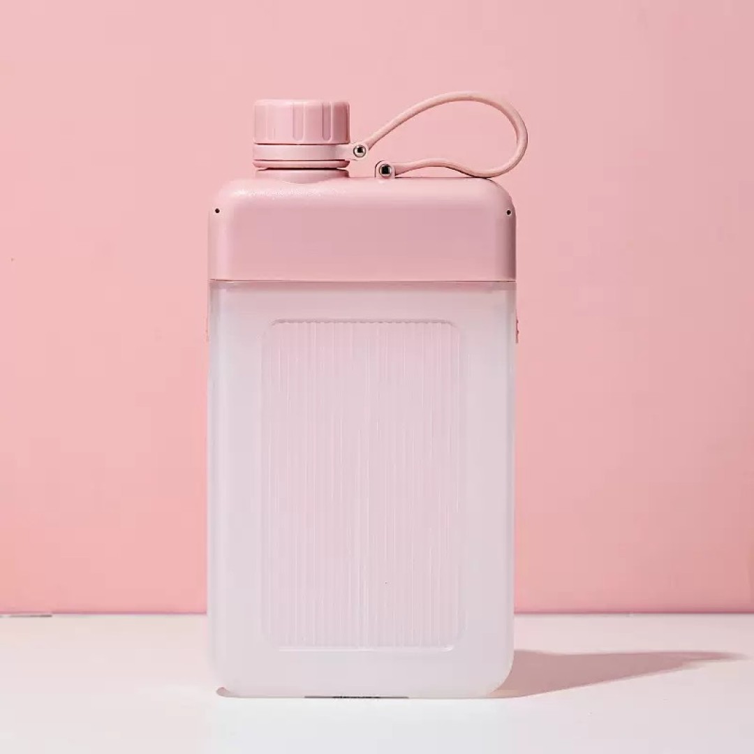 Портативная фляжка, универсальная, 450 мл, розовая