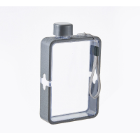 Квадратная бутылка для воды, портативная, 380 мл, серый