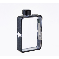 Квадратная бутылка для воды, портативная, 380 мл, темно-серый