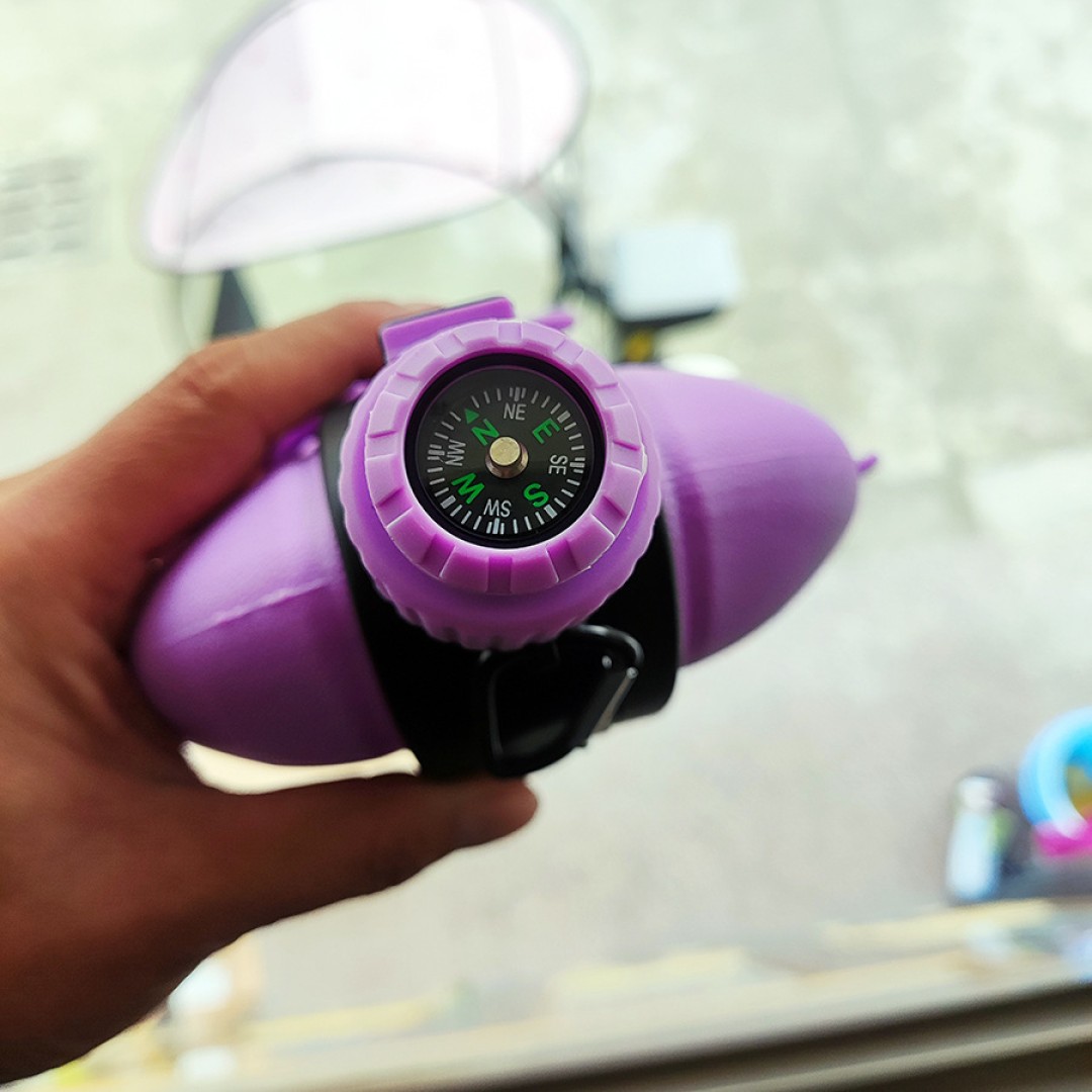 Фляжка с компасом, складная, портативная, 580 мл, синий