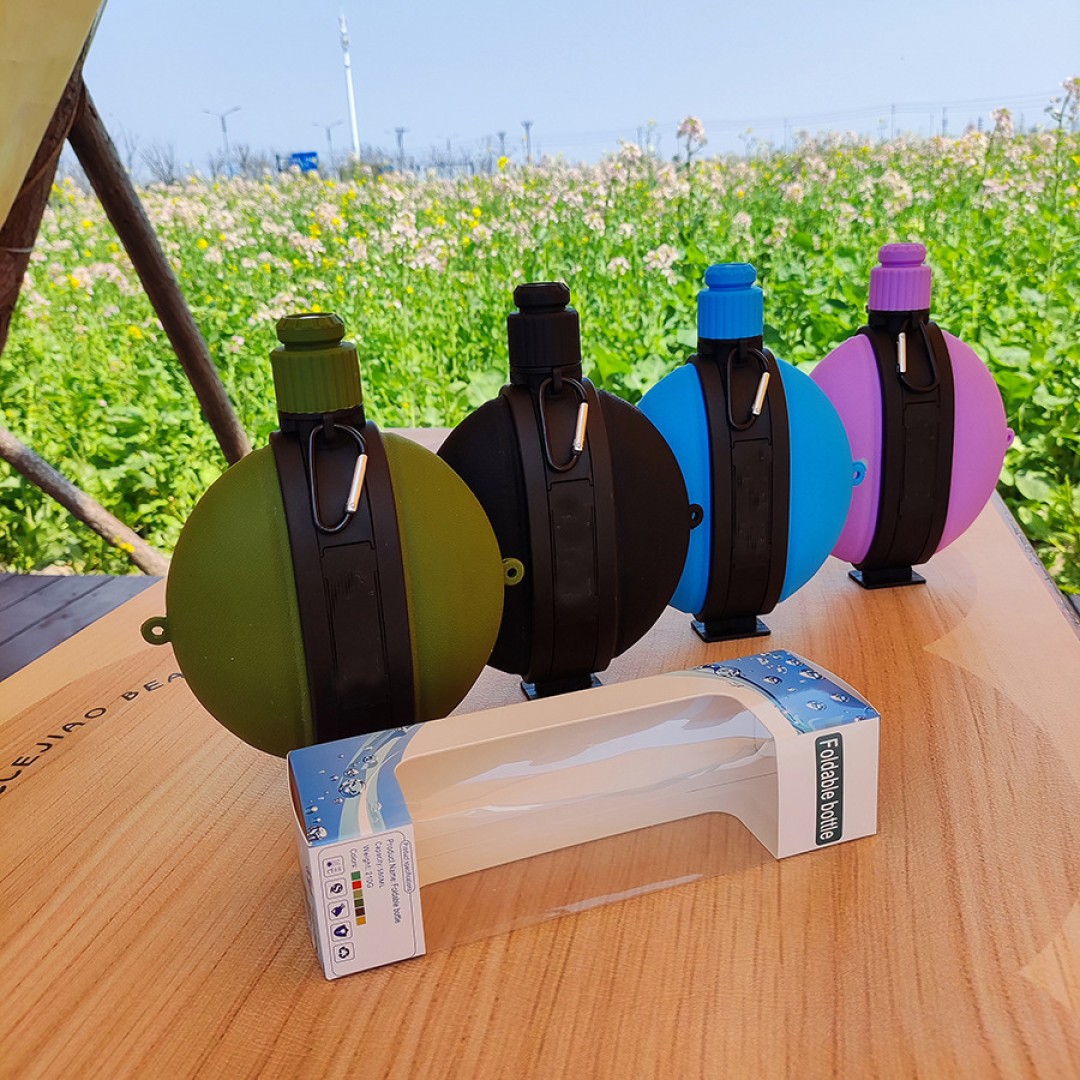 Фляжка с компасом, складная, портативная, 580 мл, синий