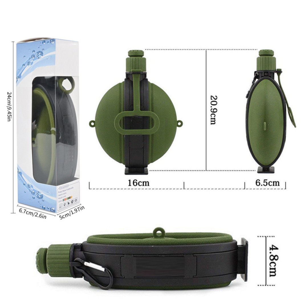 Фляжка с компасом, складная, портативная, 580 мл, синий