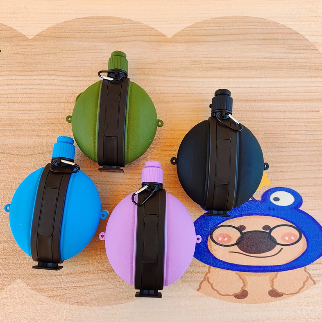 Фляжка с компасом, складная, портативная, 580 мл, синий