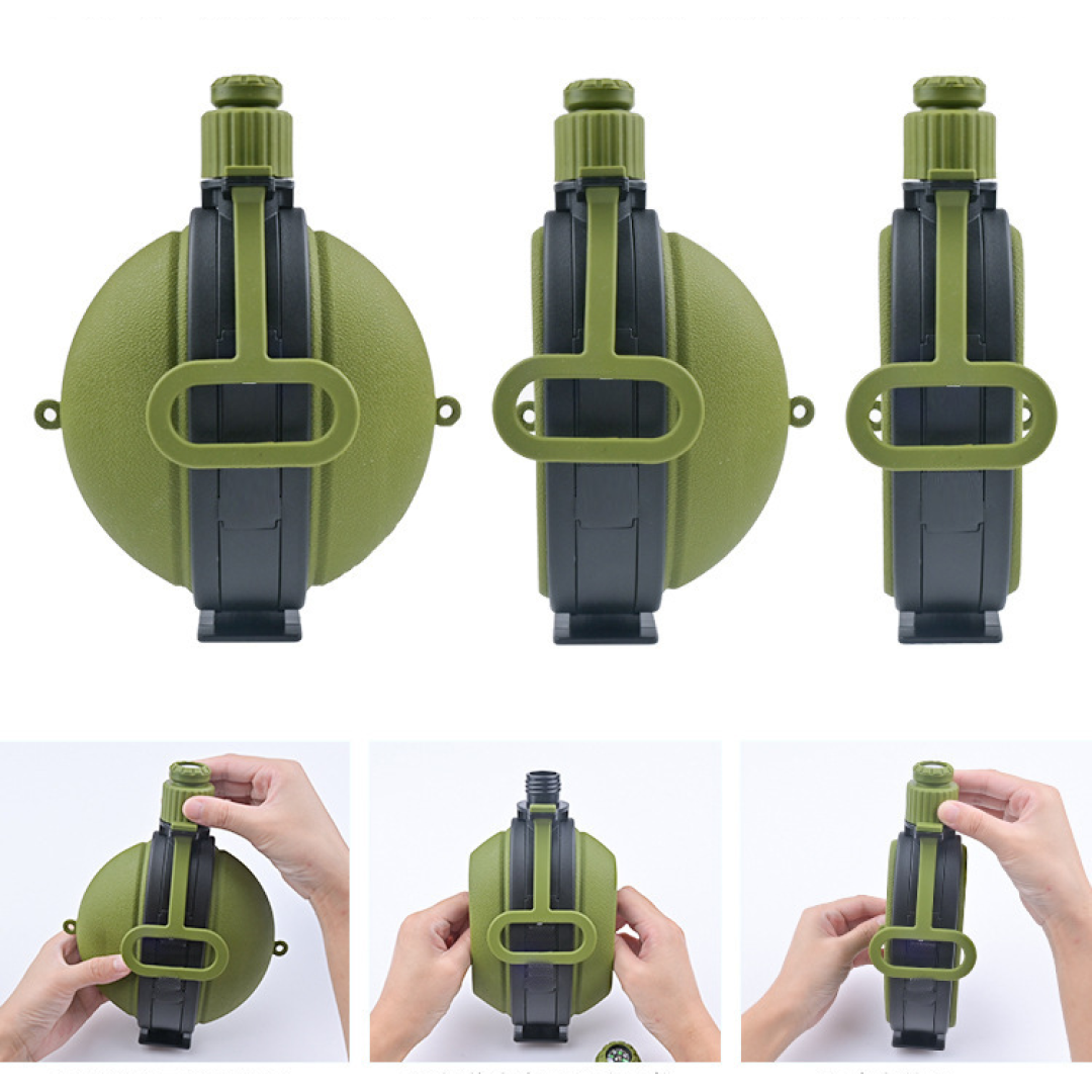 Фляжка с компасом, складная, портативная, 580 мл, синий